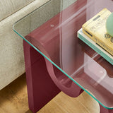 Glass Top Side Table with Wave Base – 17 Inch - End & Side Tables available at Alpine Outlets in Denver