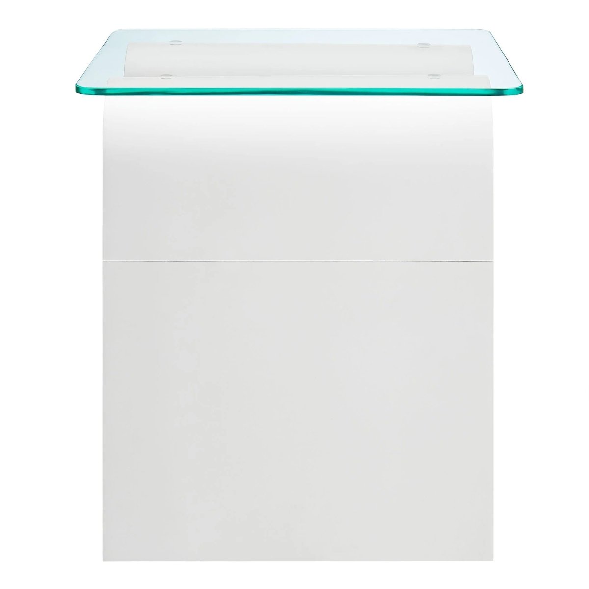 Glass Top Side Table with Wave Base – 17 Inch - End & Side Tables available at Alpine Outlets in Denver