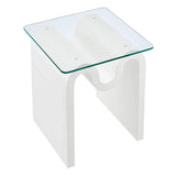 Glass Top Side Table with Wave Base – 17 Inch - End & Side Tables available at Alpine Outlets in Denver