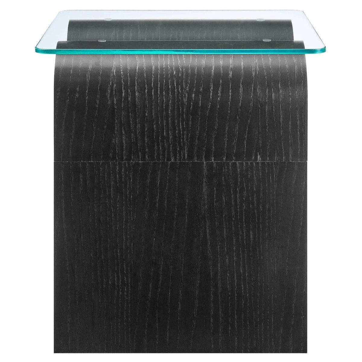 Glass Top Side Table with Wave Base – 17 Inch - End & Side Tables available at Alpine Outlets in Denver