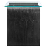 Glass Top Side Table with Wave Base – 17 Inch - End & Side Tables available at Alpine Outlets in Denver