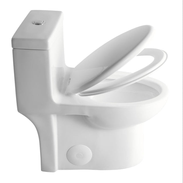 Gloss Tornado Flush 1 Piece Toilet With Soft Closing Seat, Water Saving Dual Flush - Gloss White - Toilets available at Alpine Outlets in Denver