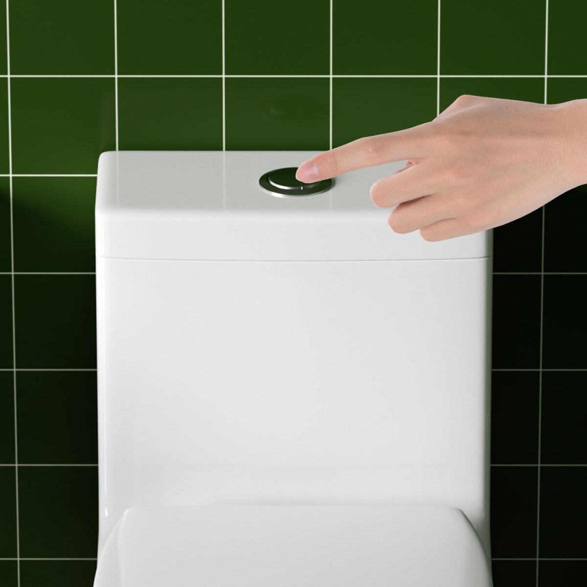 Gloss Tornado Flush 1 Piece Toilet With Soft Closing Seat, Water Saving Dual Flush - Gloss White - Toilets available at Alpine Outlets in Denver