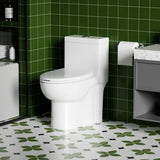 Gloss Tornado Flush 1 Piece Toilet With Soft Closing Seat, Water Saving Dual Flush - Gloss White - Toilets available at Alpine Outlets in Denver