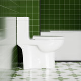 Gloss Tornado Flush 1 Piece Toilet With Soft Closing Seat, Water Saving Dual Flush - Gloss White - Toilets available at Alpine Outlets in Denver