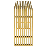 Gold Stainless Steel Console Table – Tubular Frame 47 Inch - Ottomans available at Alpine Outlets in Denver