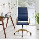 Gold Stainless Steel Highback Office Chair – Navy - Workspace - Alpine Outlets