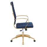Gold Stainless Steel Highback Office Chair – Navy - Workspace - Alpine Outlets