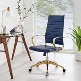 Gold Stainless Steel Highback Office Chair – Navy - Workspace - Alpine Outlets