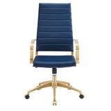 Gold Stainless Steel Highback Office Chair – Navy - Workspace - Alpine Outlets