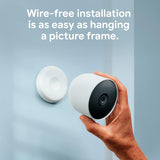 Snow Nest Cam battery and magnetic wall mounting base during installation