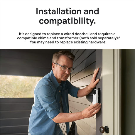 Installation and existing chime and transformer compatibility for Nest Doorbell wired second generation