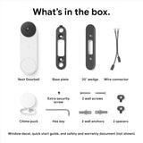 Box contents for Google Nest Doorbell wired second generation in Snow