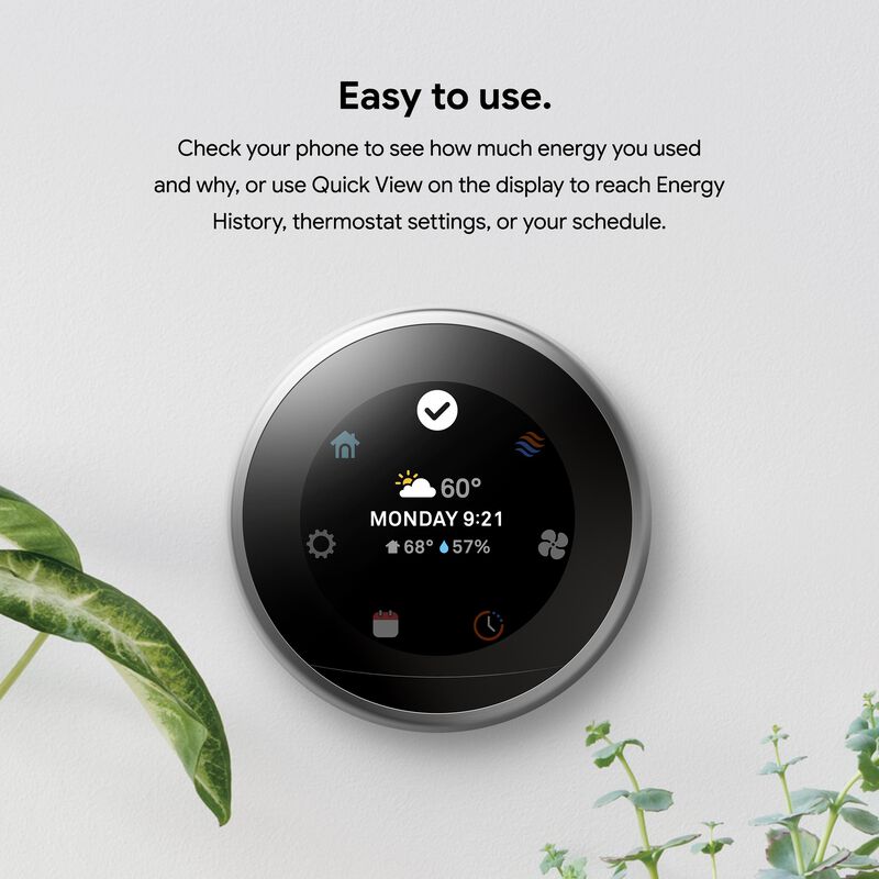 Google Nest Learning Thermostat - Stainless Steel - available at Alpine Outlets in Denver