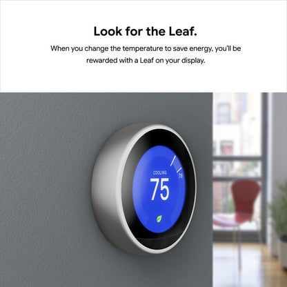 Google Nest Learning Thermostat - Stainless Steel - Alpine Outlets