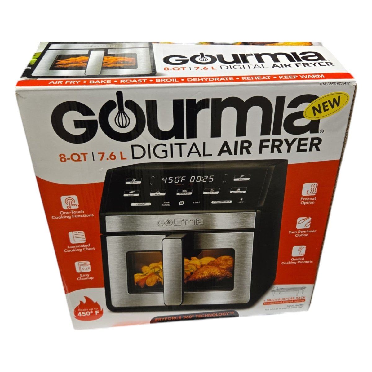 Gourmia 8 - Quart Digital Air Fryer with Window & Light (ID L012345) - available at Alpine Outlets in Denver