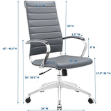 Gray Highback Office Chair – Chrome Frame - Workspace - Alpine Outlets