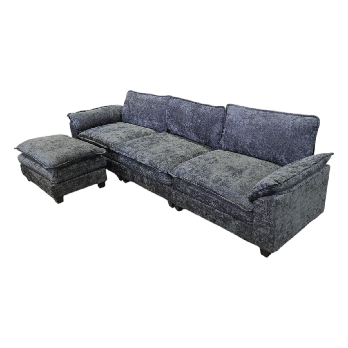 Gray Sectional, Cloud Couch with Ottoman (ID L789012) - Furniture available at Alpine Outlets in Denver