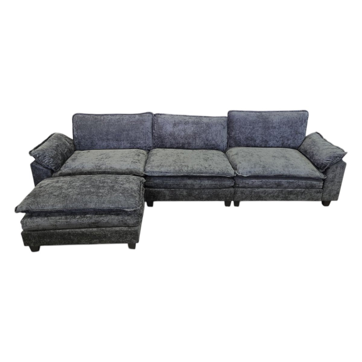 Gray Sectional, Cloud Couch with Ottoman (ID L789012) - Furniture available at Alpine Outlets in Denver