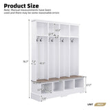 Hall Tree With 8 Hooks, Practical Entryway Bench With Open Compartments - Hall Trees available at Alpine Outlets in Denver