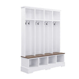 Hall Tree With 8 Hooks, Practical Entryway Bench With Open Compartments - Hall Trees available at Alpine Outlets in Denver