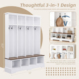 Hall Tree With 8 Hooks, Practical Entryway Bench With Open Compartments - Hall Trees available at Alpine Outlets in Denver