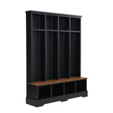 Hall Tree With 8 Hooks, Practical Entryway Bench With Open Compartments - Hall Trees available at Alpine Outlets in Denver