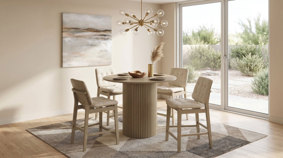 Hamlyn 43" Round Counter Height Dining Table, Natural Oak - Dining Tables & Bar Tables available at Alpine Outlets in Denver