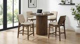 Hamlyn 43" Round Walnut Wood Counter Height Dining Table - Dining Tables & Bar Tables available at Alpine Outlets in Denver