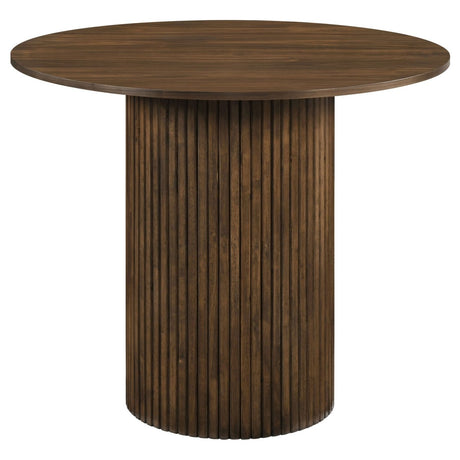 Hamlyn 43" Round Walnut Wood Counter Height Dining Table - Dining Tables & Bar Tables available at Alpine Outlets in Denver