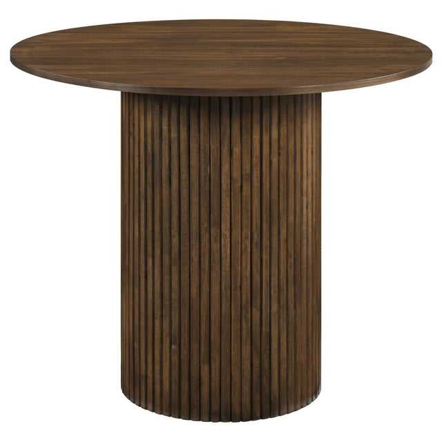 Hamlyn 43" Round Walnut Wood Counter Height Dining Table - Dining Tables & Bar Tables available at Alpine Outlets in Denver