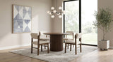 Hamlyn 47" Round Walnut Wood Dining Table with Pedestal Base - Dining Tables & Bar Tables available at Alpine Outlets in Denver