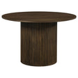 Hamlyn 47" Round Walnut Wood Dining Table with Pedestal Base - Dining Tables & Bar Tables available at Alpine Outlets in Denver