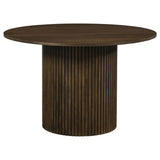 Hamlyn 47" Round Walnut Wood Dining Table with Pedestal Base - Dining Tables & Bar Tables available at Alpine Outlets in Denver