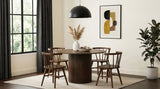 Hamlyn 47" Round Walnut Wood Dining Table with Pedestal Base - Dining Tables & Bar Tables available at Alpine Outlets in Denver