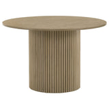 Hamlyn 47" Round Wood Dining Table in Natural Oak - Dining Tables & Bar Tables available at Alpine Outlets in Denver