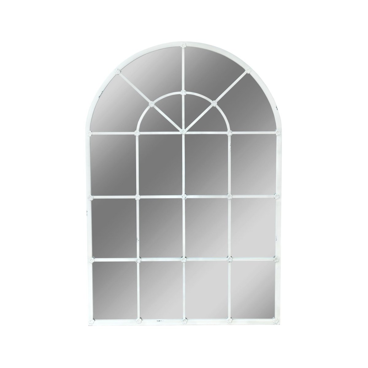 Handmade Arched Mirror, Windows Design For Entryway - White - Arched Mirrors available at Alpine Outlets in Denver
