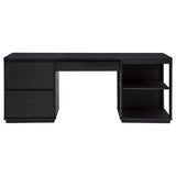 Harkes 75" 3-Drawer Computer Desk with Adjustable Shelf, Coffee Bean - Desks available at Alpine Outlets in Denver