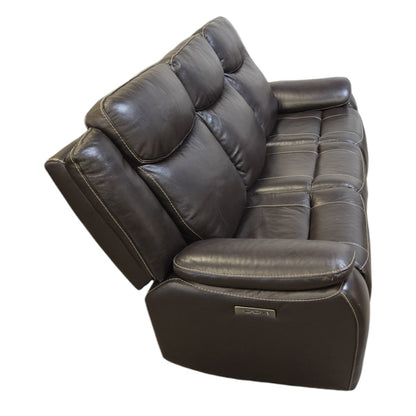 Harvey Leather Power Reclining Sofa with Power Headrests (ID L098765) - Furniture available at Alpine Outlets in Denver