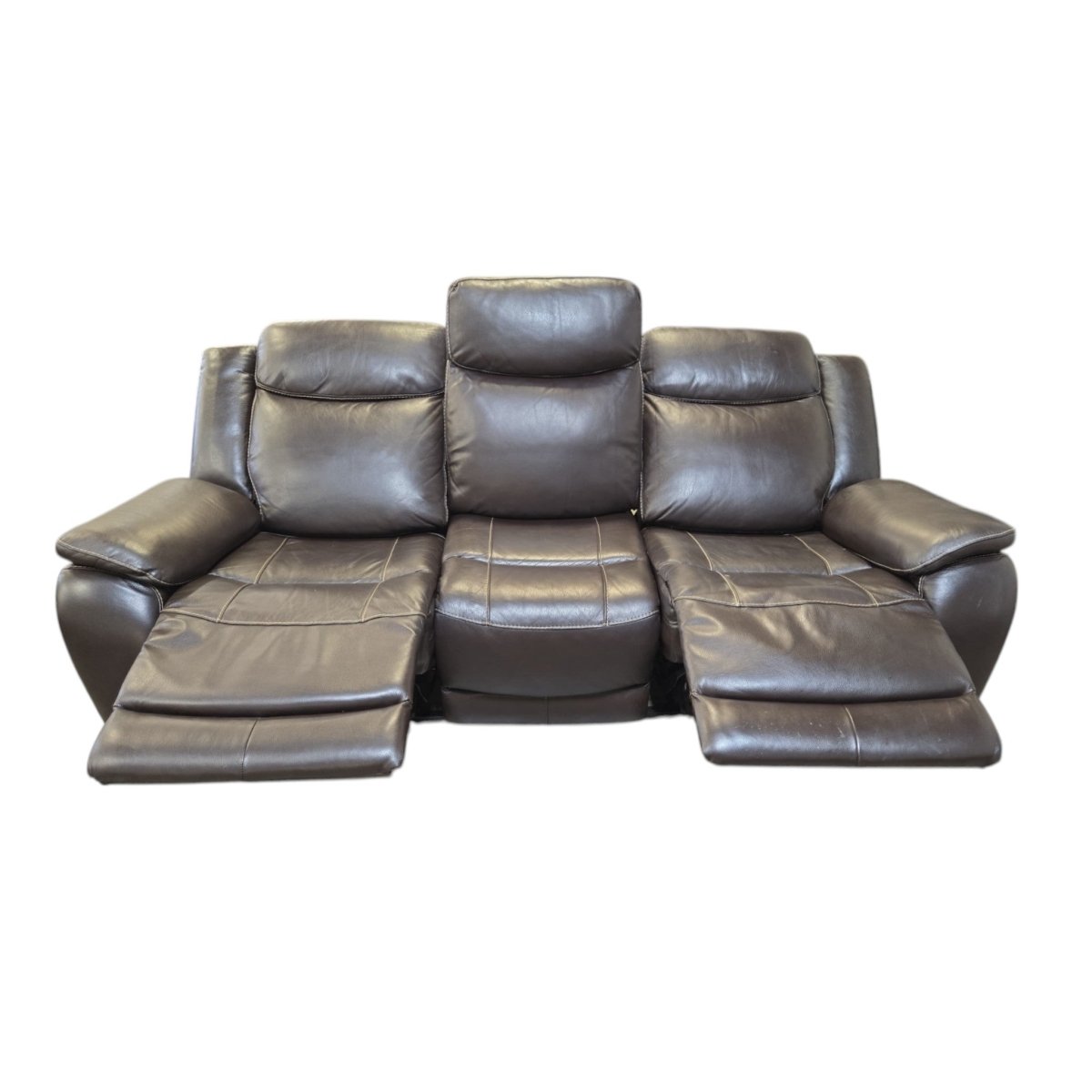 Harvey Leather Power Reclining Sofa with Power Headrests (ID L098765) - Furniture available at Alpine Outlets in Denver