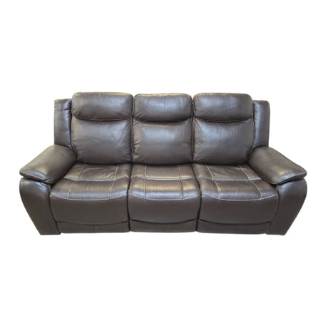 Harvey Leather Power Reclining Sofa with Power Headrests (ID L098765) - Alpine Outlets