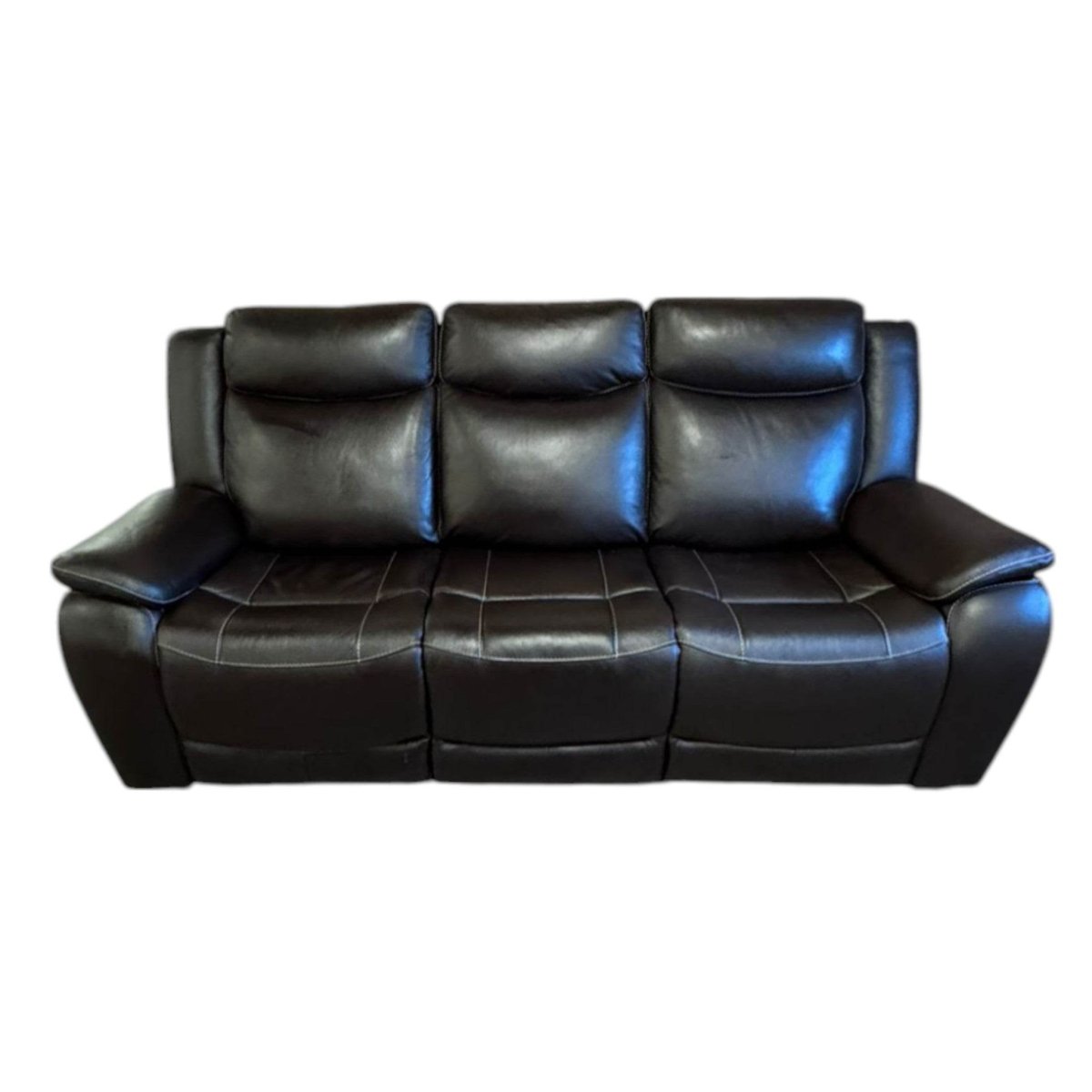 Harvey Leather Power Reclining Sofa with Power Headrests (ID U102345) - Furniture available at Alpine Outlets in Denver