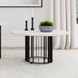 Haven Round Genuine White Marble Top Coffee Table - Coffee Tables available at Alpine Outlets in Denver
