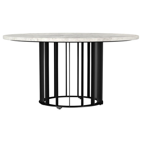 Haven Round Genuine White Marble Top Coffee Table - Coffee Tables available at Alpine Outlets in Denver