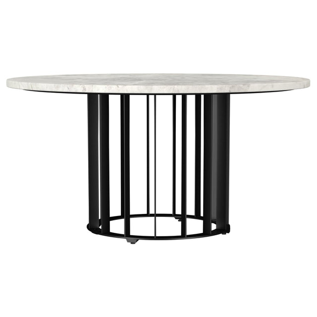 Haven Round Genuine White Marble Top Coffee Table - Coffee Tables available at Alpine Outlets in Denver