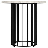 Haven Round White Marble Top End Table with Black Iron Base - End & Side Tables available at Alpine Outlets in Denver