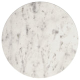 Haven Round White Marble Top End Table with Black Iron Base - End & Side Tables available at Alpine Outlets in Denver