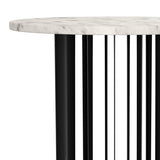 Haven Round White Marble Top End Table with Black Iron Base - End & Side Tables available at Alpine Outlets in Denver