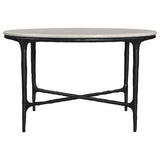 Hermas Round Marble Top Metal Coffee Table - Coffee Tables available at Alpine Outlets in Denver