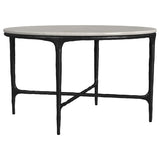 Hermas Round Marble Top Metal Coffee Table - Coffee Tables available at Alpine Outlets in Denver